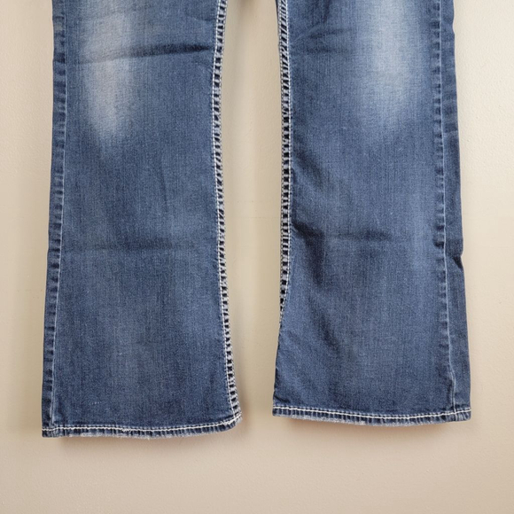 Silver 36 Tuesday Low Rise Boot Cut Bootcut Medium Wash Stretch Denim Jeans 16 - Picture 6 of 14